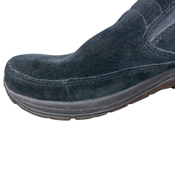 LL Bean Suede Leather Black Slip On Loafers Casual Shoes Round Toe Low Top 8 M - Picture 5 of 16